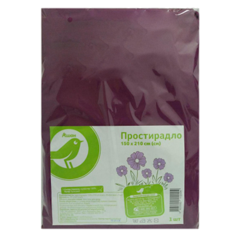 Простирадло АШАН 150х210см, поліестер, 85 гр/м2